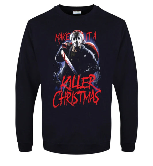 Make It A Killer Christmas Navy Blue Christmas Jumper