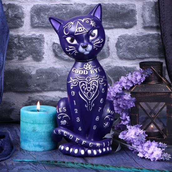 Purple Mystic Kitty 26cm Ouija cat figurine