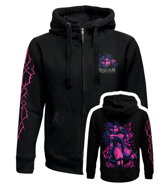 Requiem Collective Kat Black Zipped Premium Hoodie