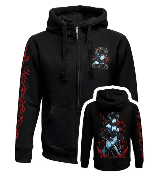 Requiem Collective Ruby Black Zipped Premium Hoodie
