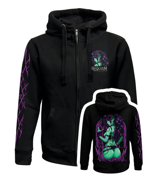 Requiem Collective Ariana Black Zipped Premium Hoodie