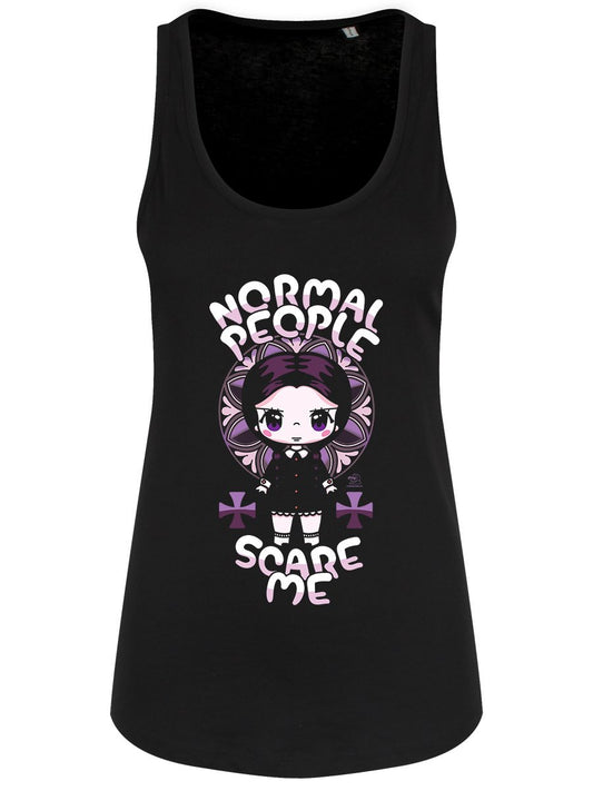 Mio Moon Normal People Scare Me Ladies Black Floaty Tank