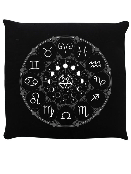 Zodiac Pentagram Black Cushion