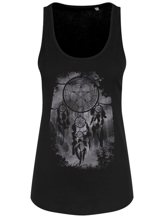 Unorthodox Collective Pentagram Dreamcatcher Ladies Black Floaty Tank