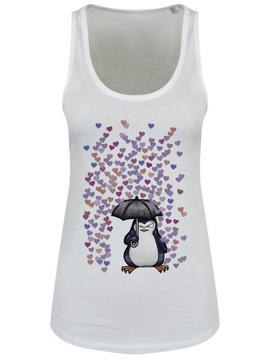 Psycho Penguin No Love Ladies White Floaty Tank