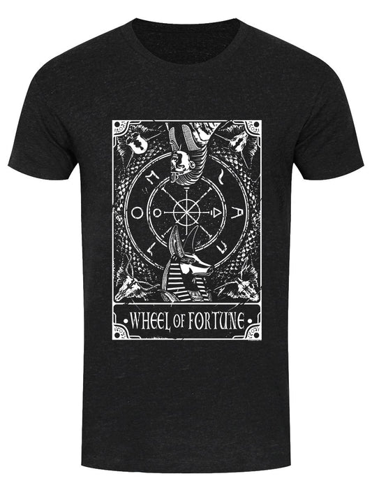Deadly Tarot - Wheel Of Fortune Men's Heather Black Denim T-Shirt