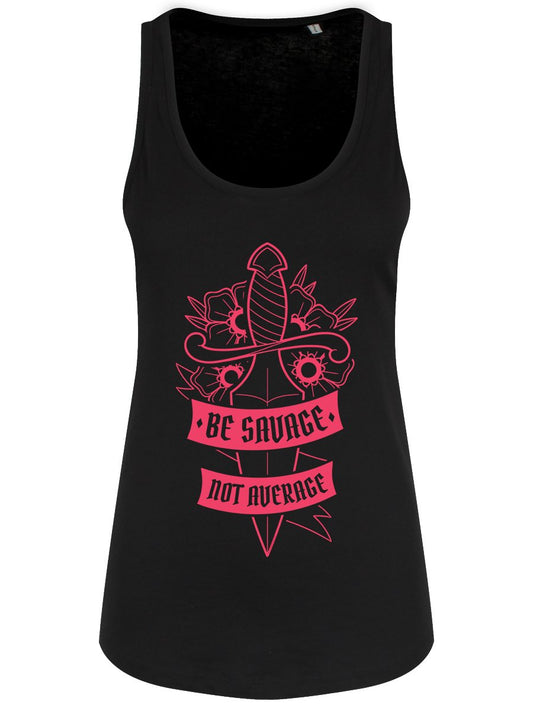 Be Savage Not Average Ladies Black Floaty Tank