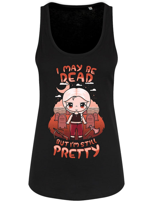 Mio Moon I May Be Dead But I'm Still Pretty Ladies Black Floaty Tank