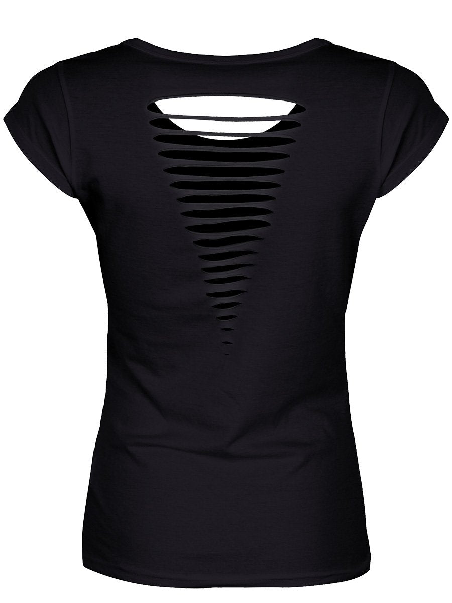 Furday The Purrteenth Ladies Black Razor Back T-Shirt