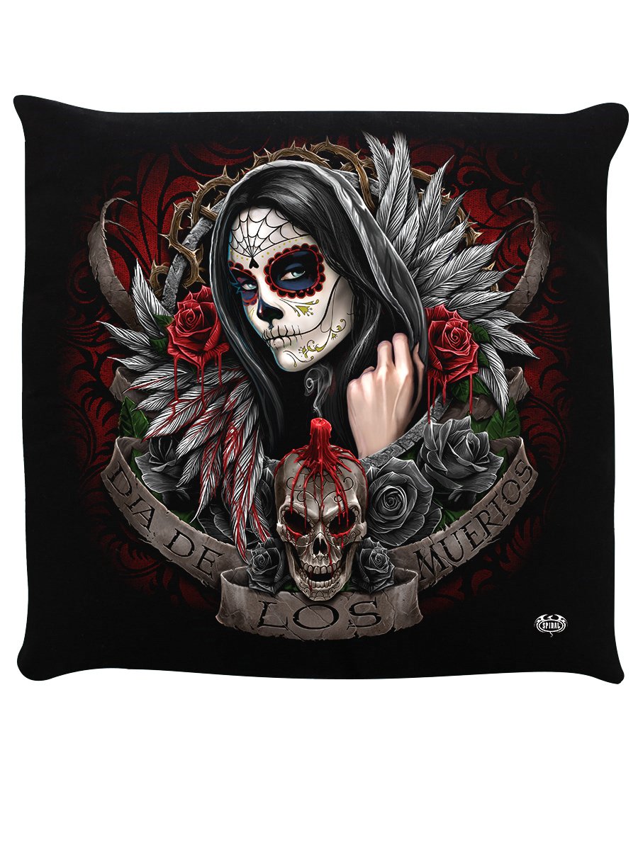Muertos Dias Black Cushion