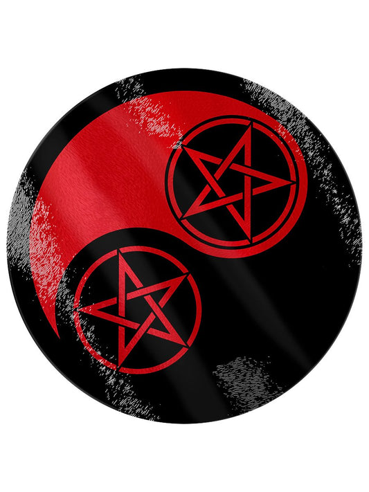 Pentagam Yin Yang Glass Chopping Board