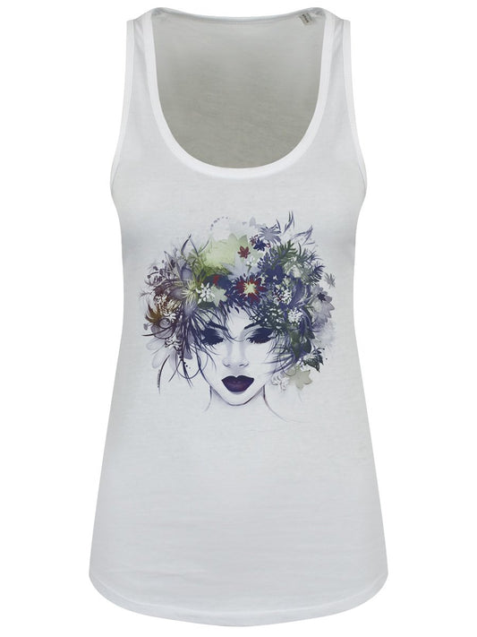 Herbaceous Beauty Ladies White Floaty Tank
