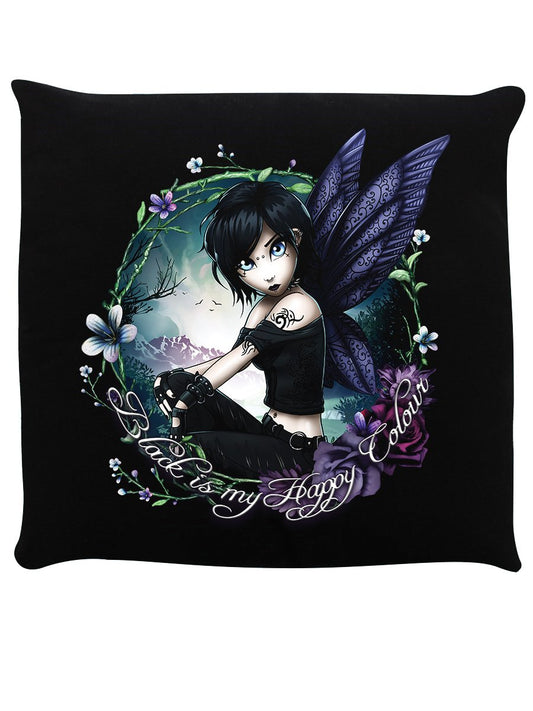 Hexxie Paige Black Is My Happy Colour Black Cushion