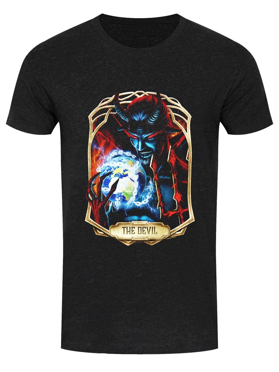 Deadly Tarot Obsidian - The Devil Men's Heather Black Denim T-Shirt