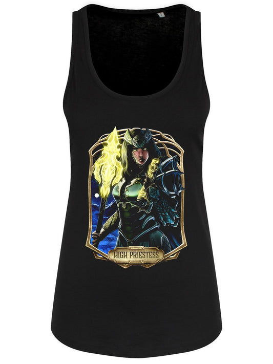 Deadly Tarot Obsidian - The High Priestess Ladies Black Floaty Tank