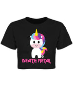 Pop Factory Death Metal Black Boxy Crop Top