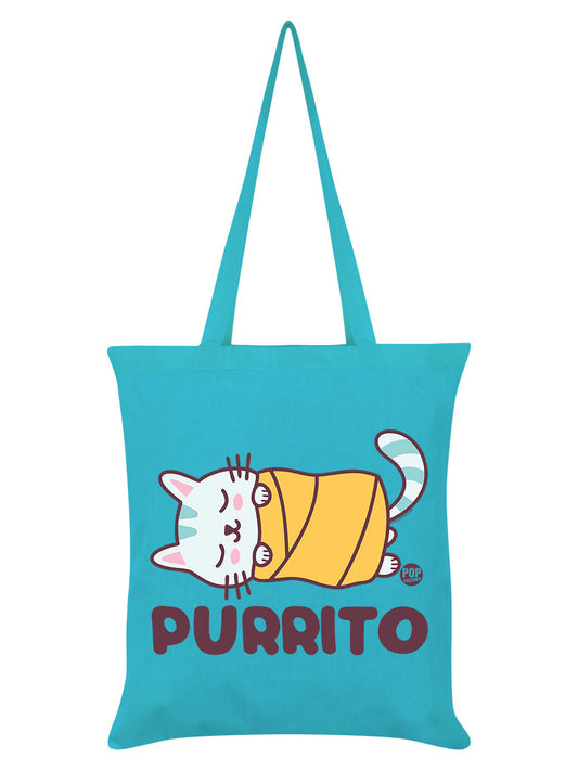 Pop Factory Purrito Azure Blue Tote Bag