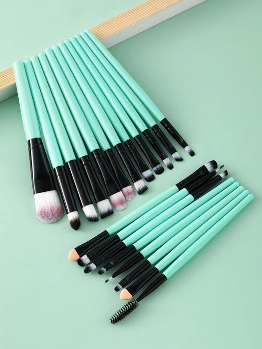 20 piece Make up Brush Set - Green
