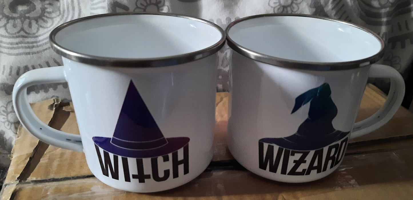Witch & Wizard Enamel Mug Set