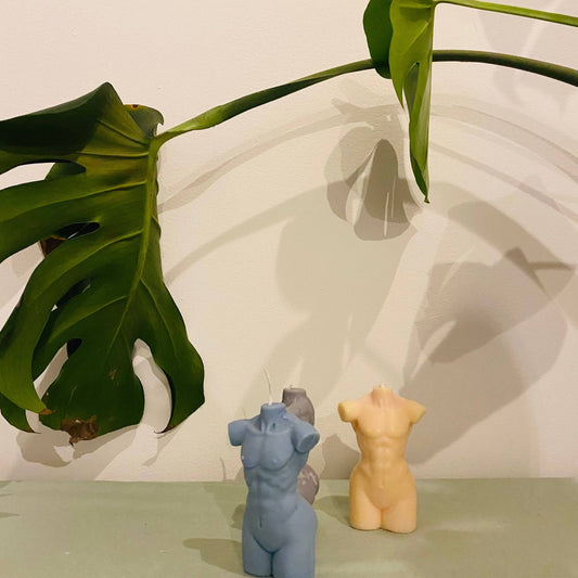 Small Transgender female to male body candle