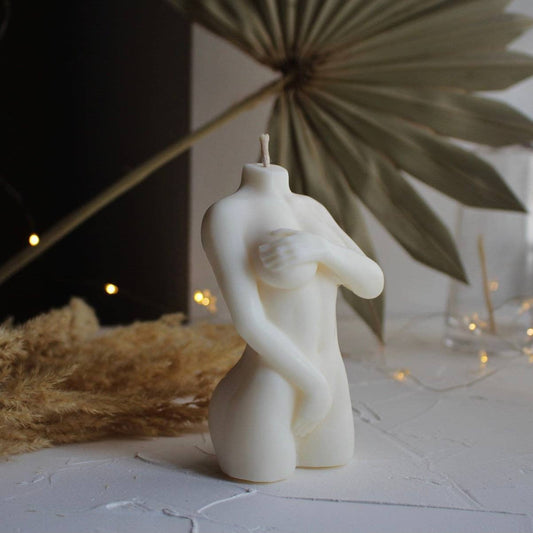 Shy Female Body Candles, torso candle