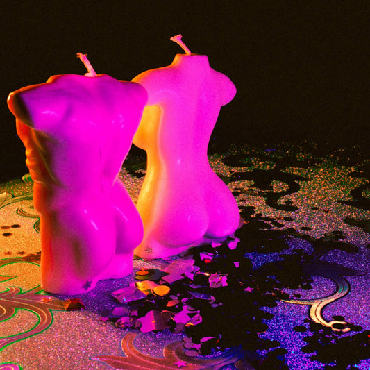 The Female body curves boob candle