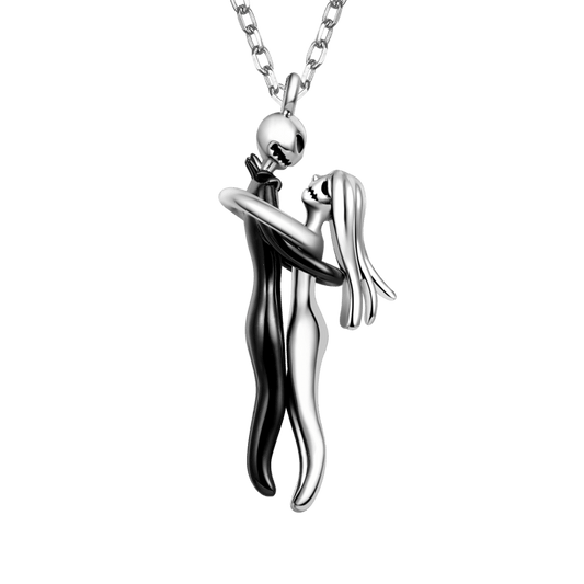 Jack Embraces Sally Skull Couple Necklace