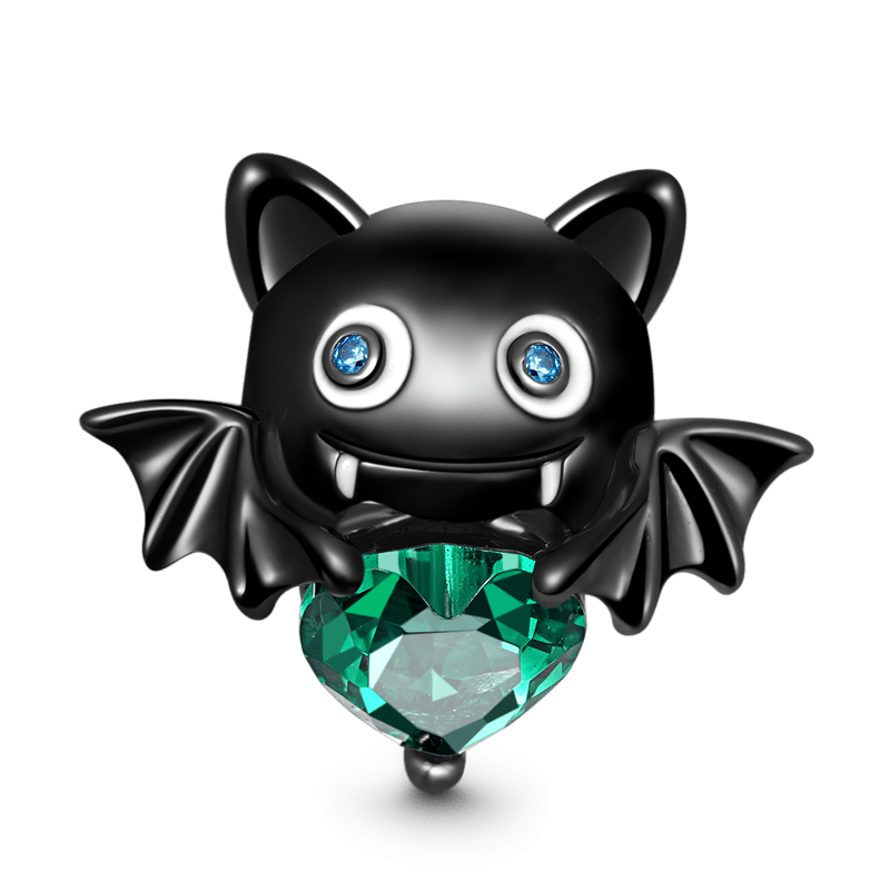 Evil Bat Embraces Heart Gem Charm