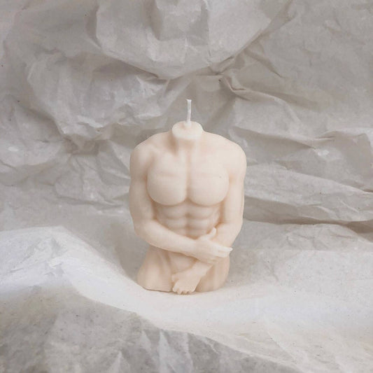 Shy Male Body Candles, torso candle,