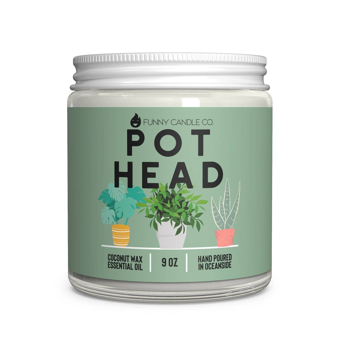 Pot head- 9oz candle plant lover, plant mama gift