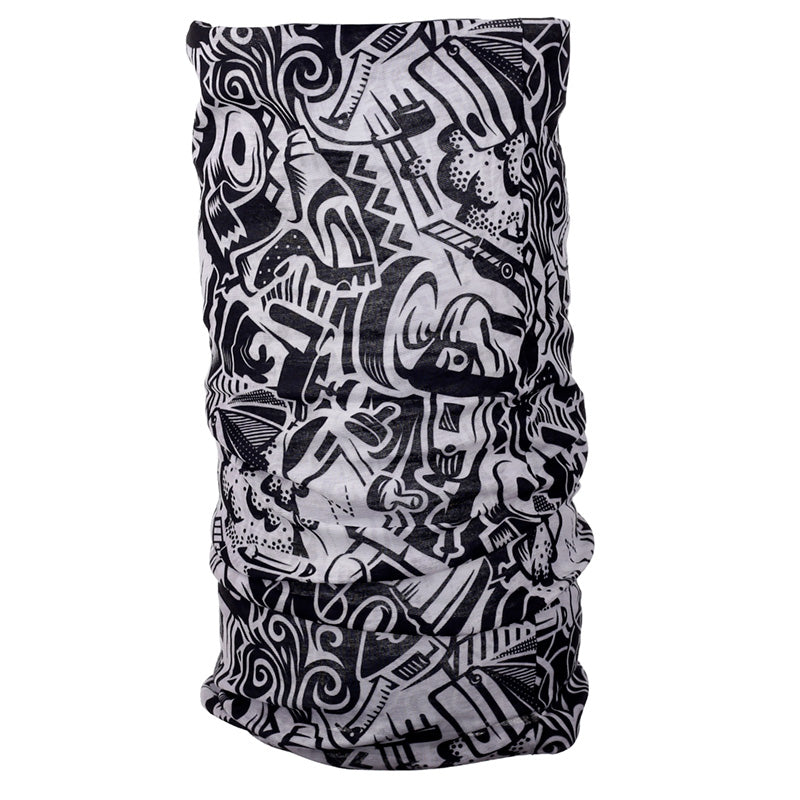 Black & White Graffiti Neck Scarf Face Covering