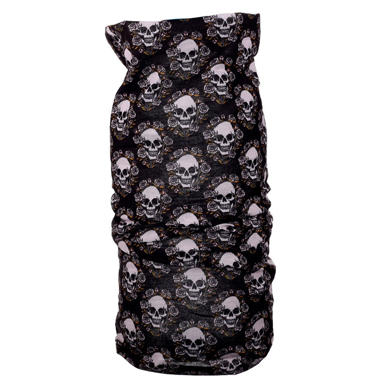 Skulls & Roses Neck Scarf Face Covering