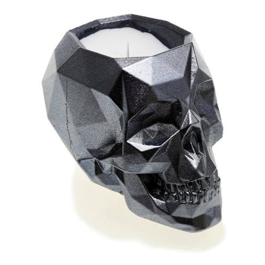 Concrete Skull Candle - Steel