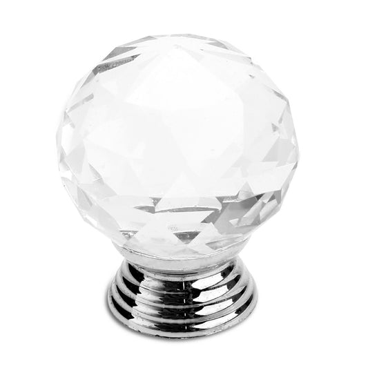 12x Crystal Cut Glass  Ball Drawer Cupboard  Door Knobs