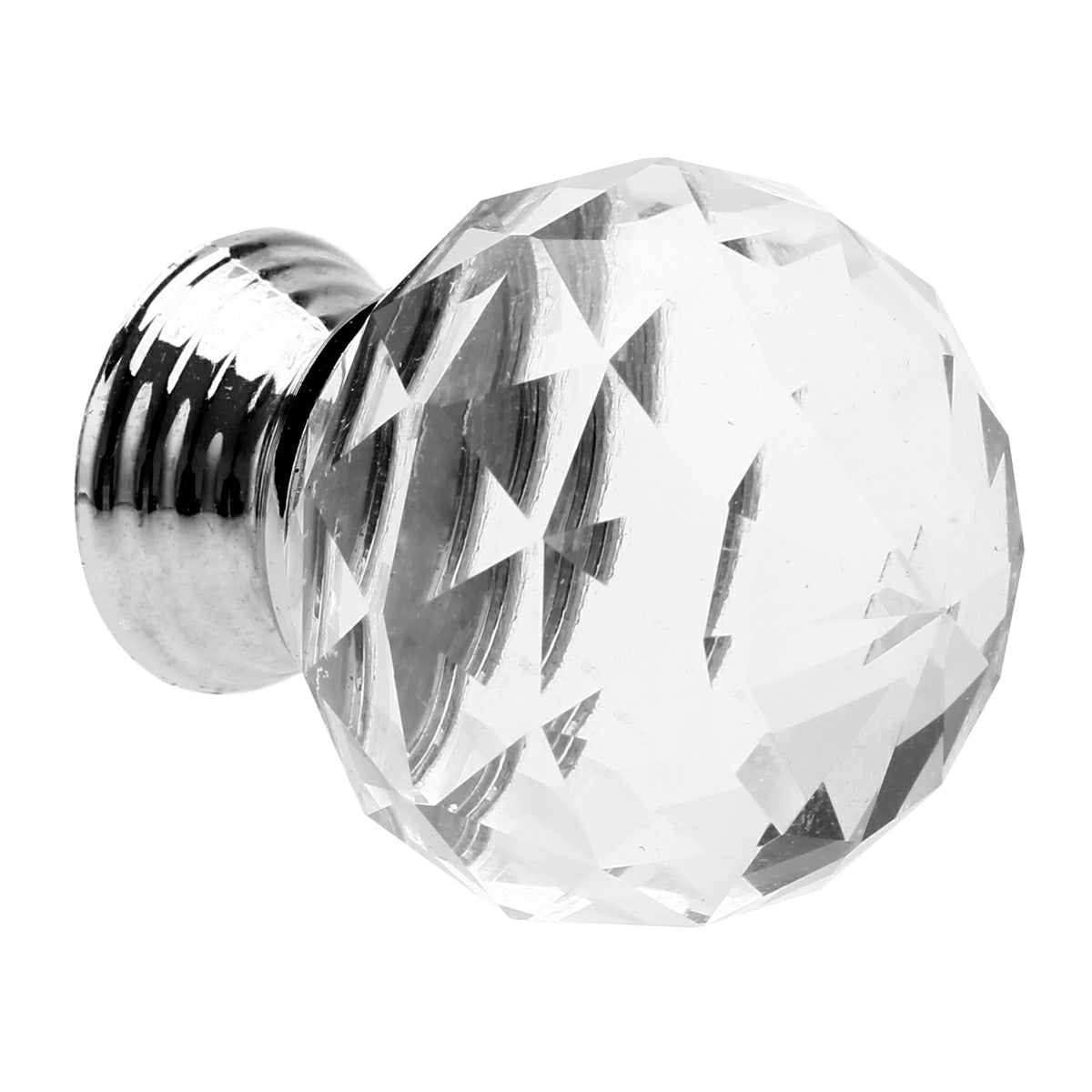 12x Crystal Cut Glass Ball Drawer Cupboard Door Knobs