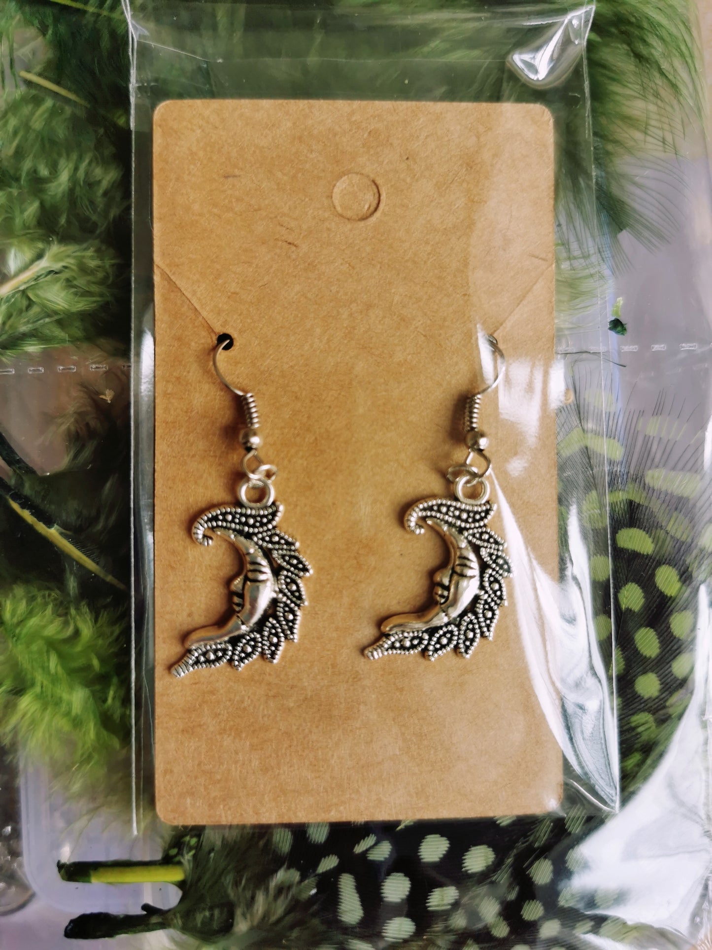Crescent Moon Drop Earrings