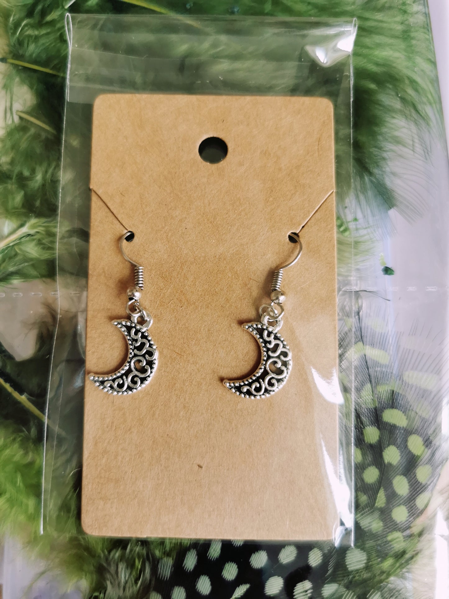 Crescent Moon Drop Earrings
