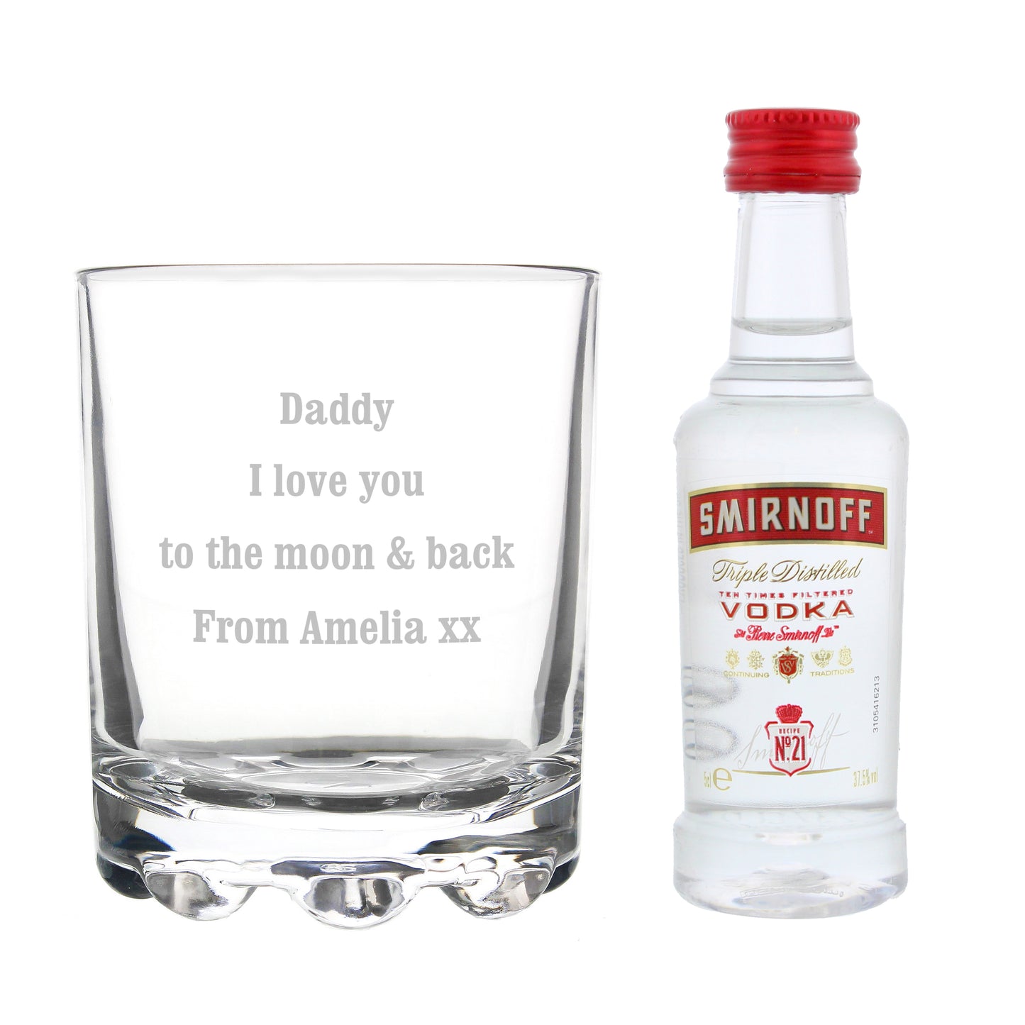 Personalised Tumbler and Smirnoff Vodka Miniature Set