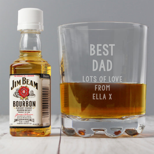 Personalised Tumbler and Jim Beam Miniature Set