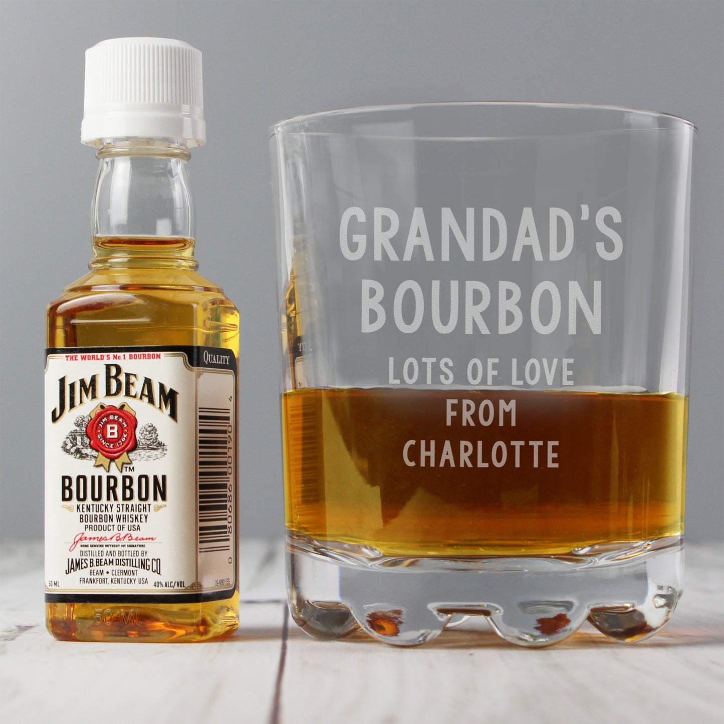 Personalised Tumbler and Jim Beam Miniature Set