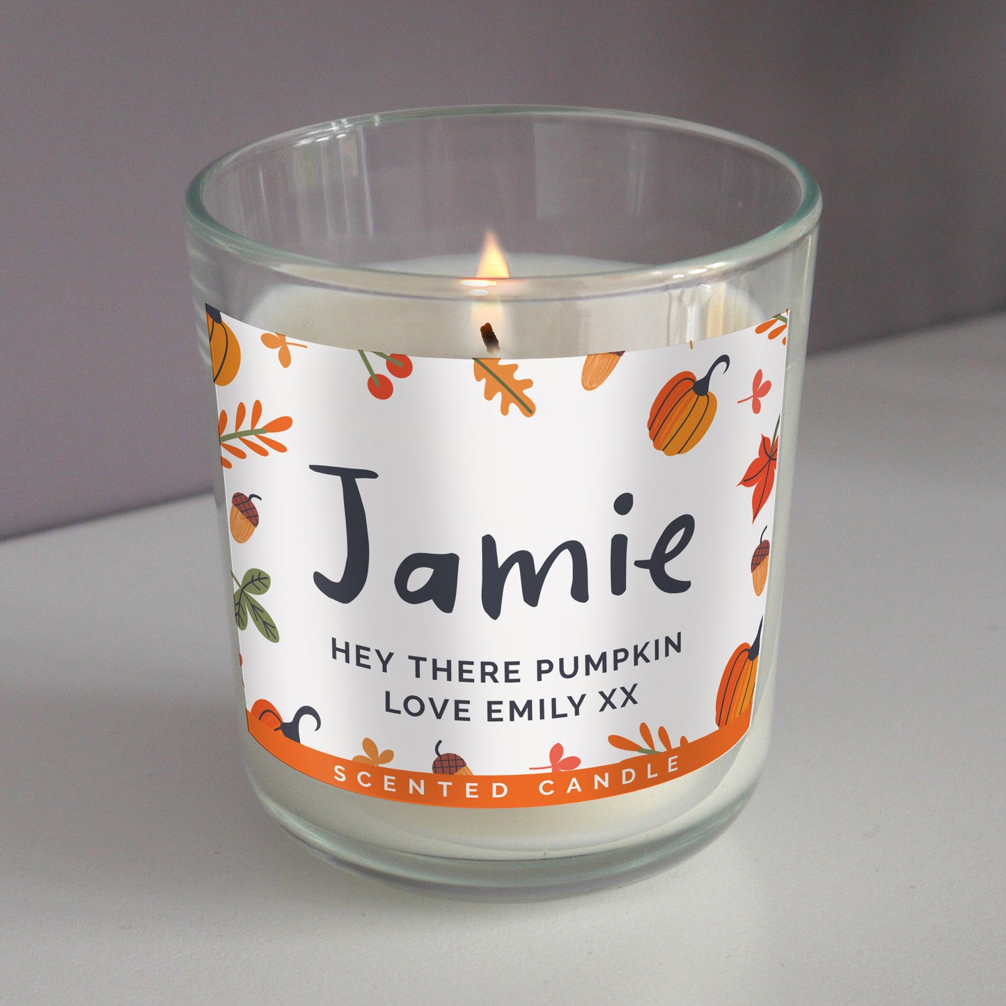 Personalised Pumpkin Candle in a Jar