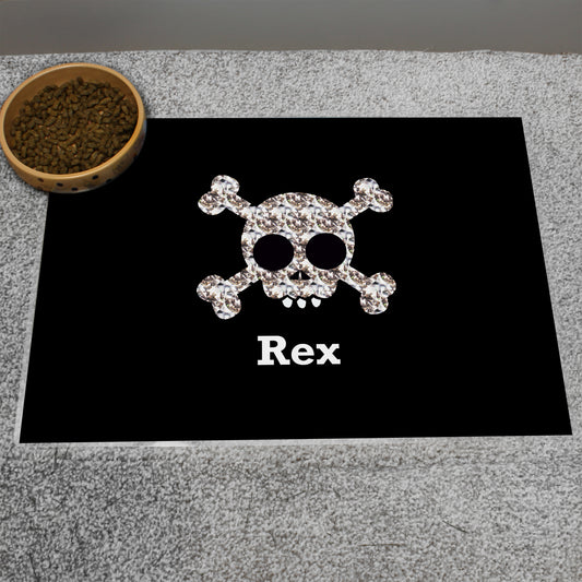 Personalised Skull and Crossbones Pet Placemat