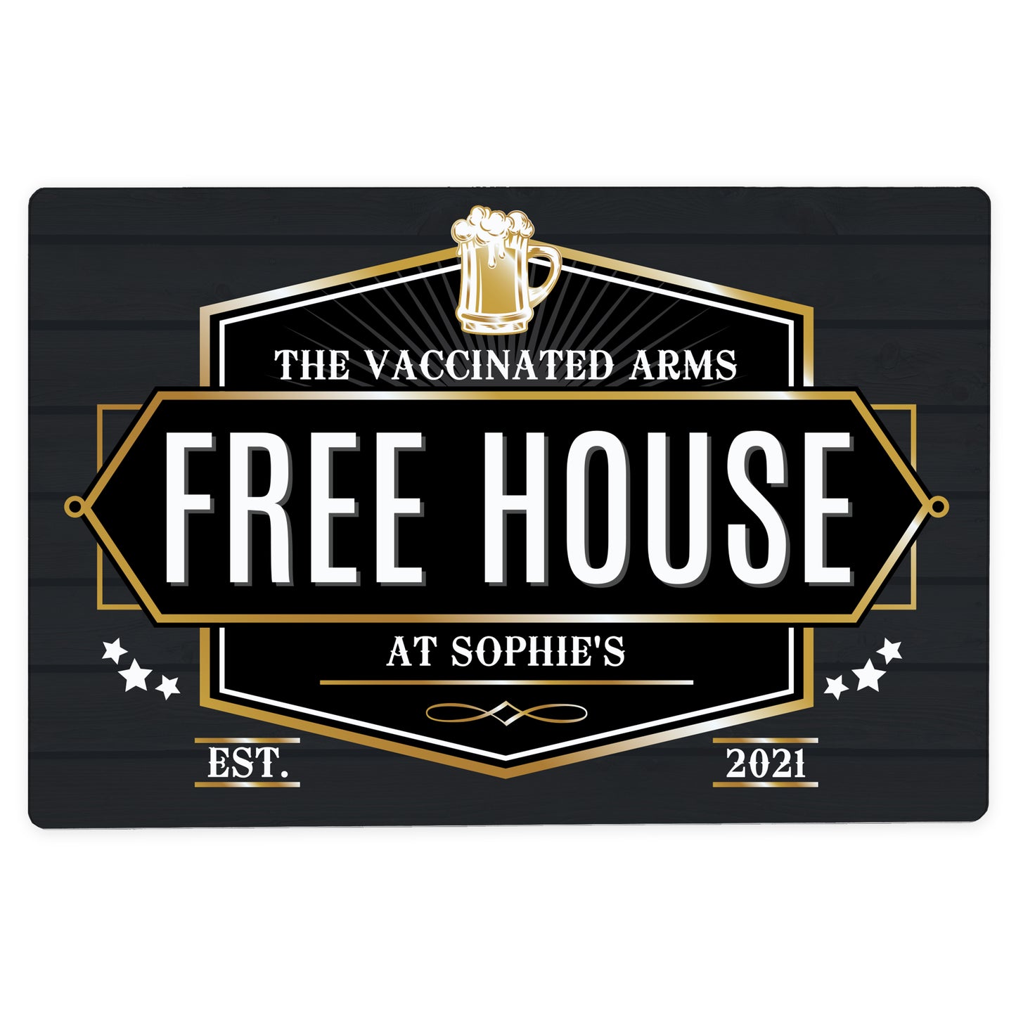 Personalised Free House Black Metal Sign