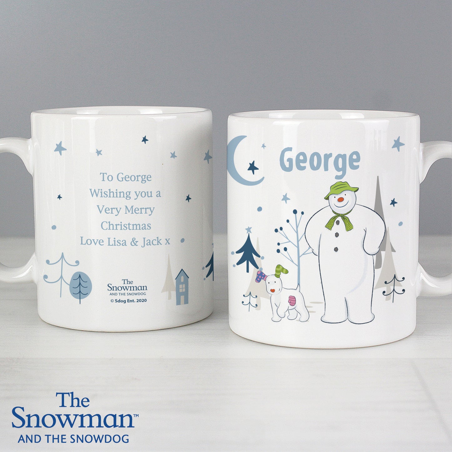 Personalised The Snowman and the Snowdog Mug