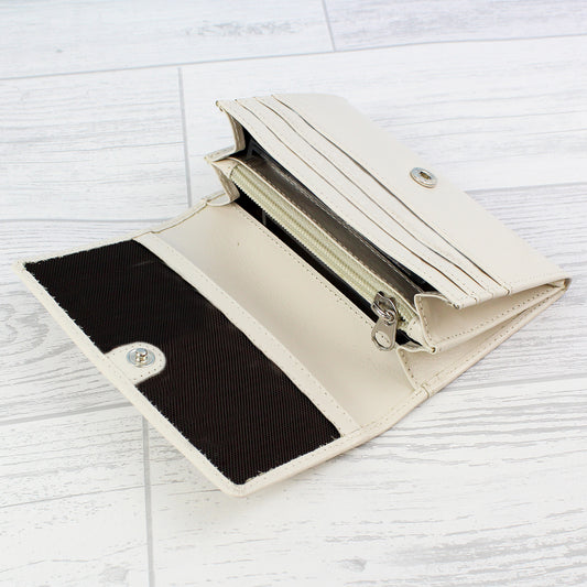 Personalised #Bestie Cream Leather Purse