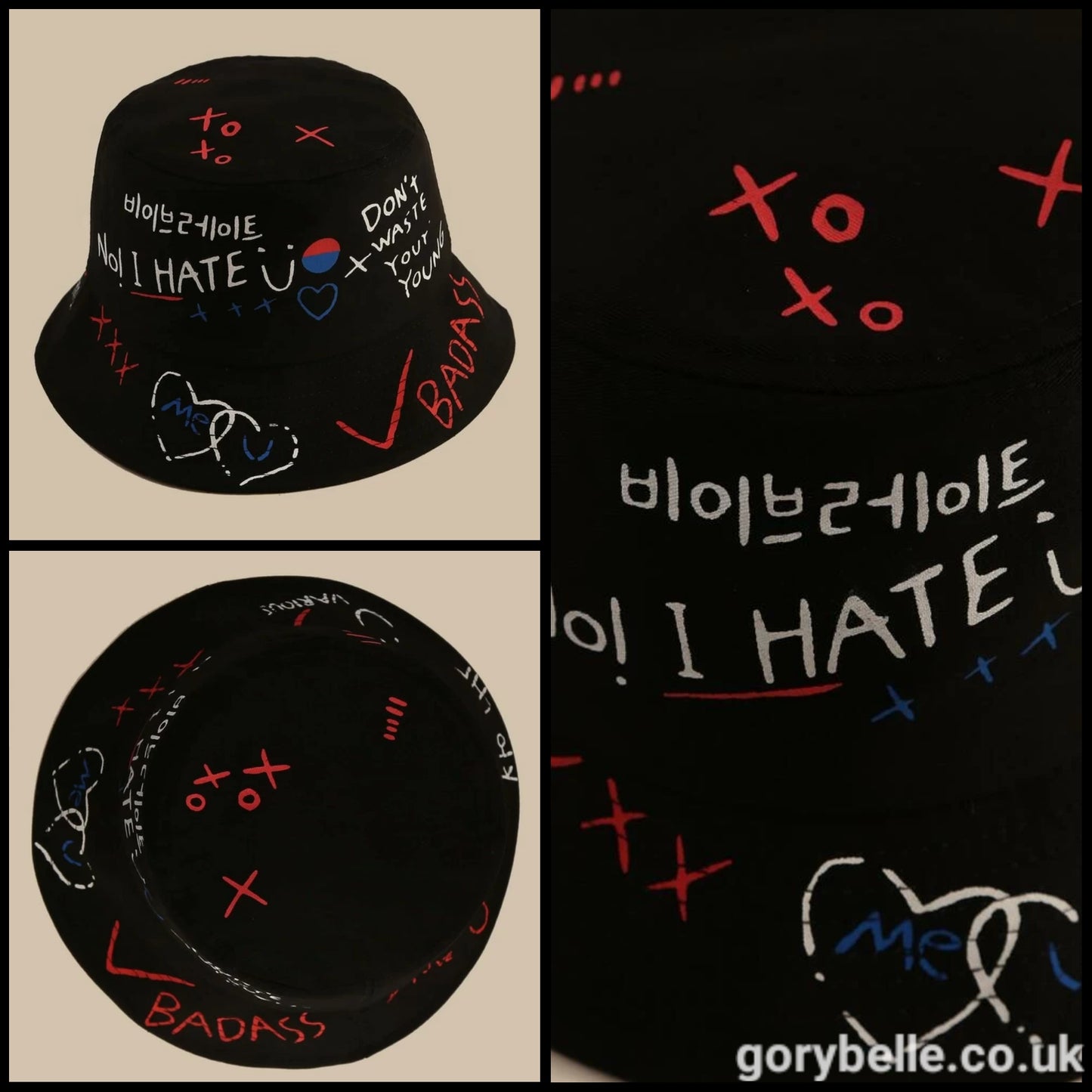 Letter Graphic Bucket Hat - Attitude