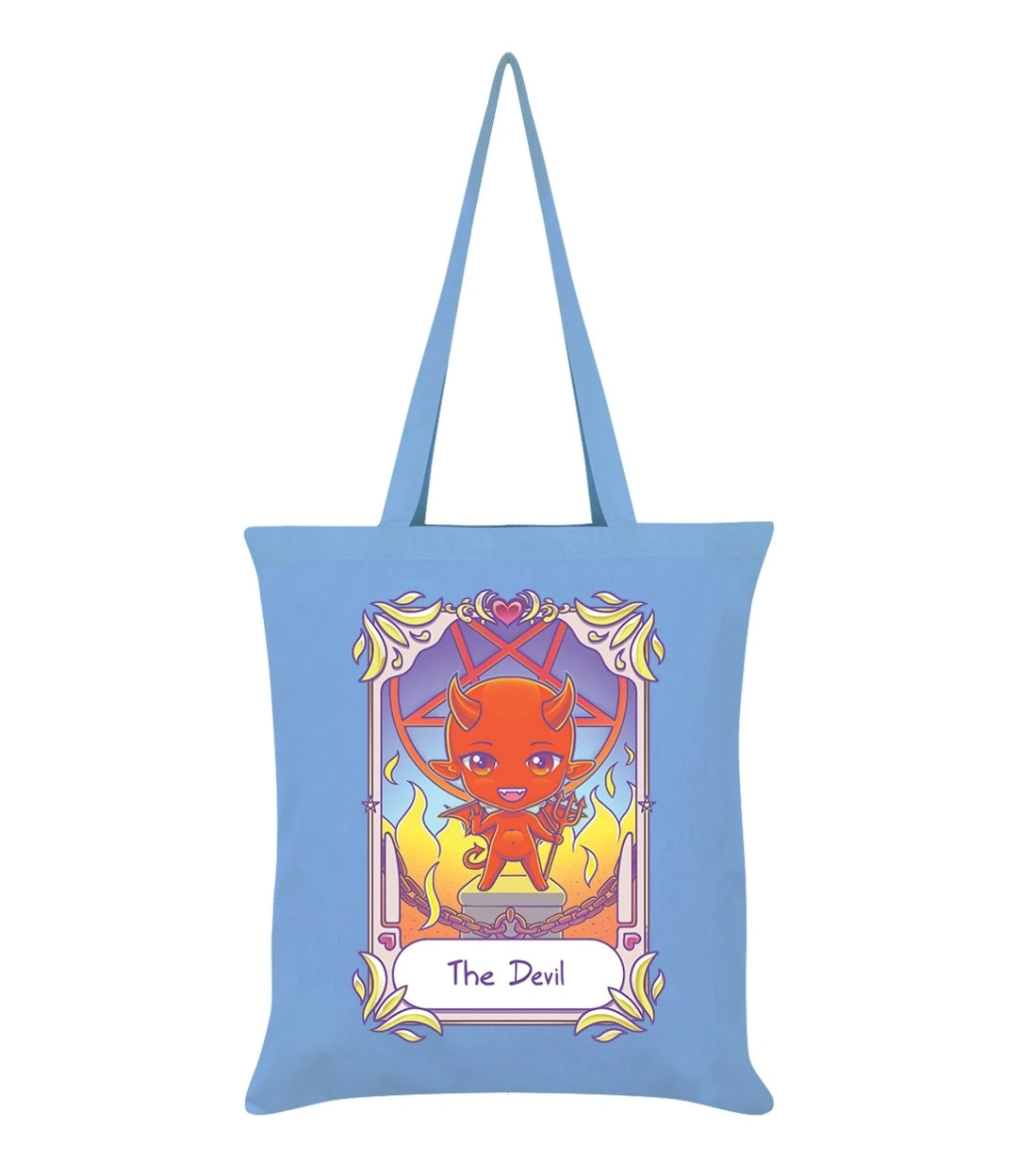 Deadly Tarot Kawaii - Devil Sky Blue Tote Bag