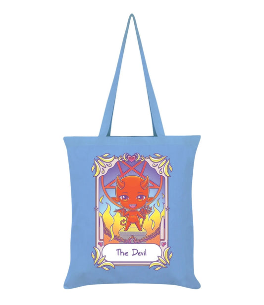 Deadly Tarot Kawaii - Devil Sky Blue Tote Bag