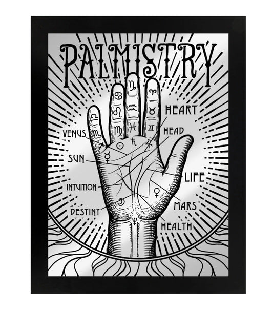 Framed Palmistry Mirrored Tin Sign