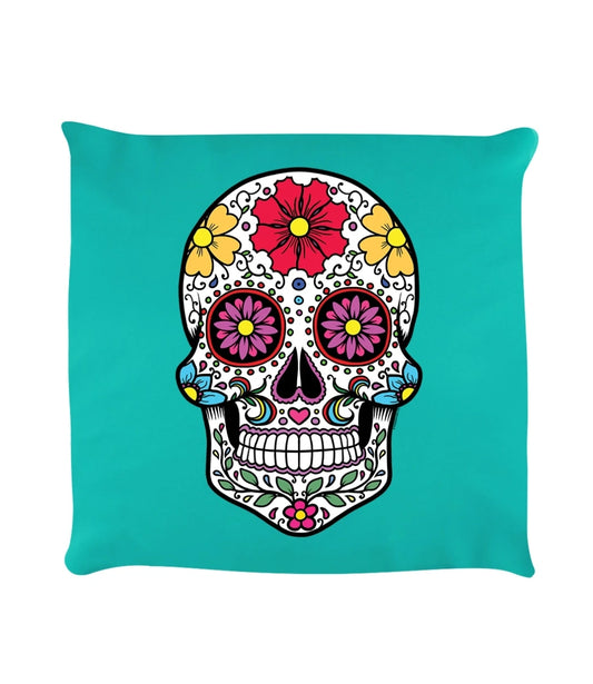 Sugar Skull Turquoise Cushion